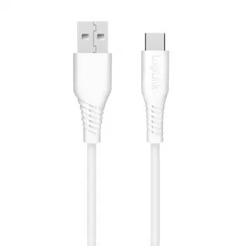 LogiLink CU0253 USB 2.0 -kaapeli USB-C – USB-A, 480 Mbit/s, 15 W, valkoinen, 1,5 m
