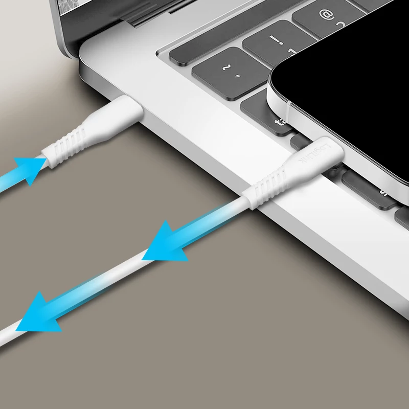 LogiLink CU0263 USB 2.0 -kaapeli USB-C – USB-C, 480 Mbit/s, 60 W, valkoinen, 1,5 m