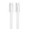 LogiLink CU0445 litteä USB 2.0 -kaapeli USB-C – USB-C, punottu, 480 Mbit/s, 60 W, valkoinen, 1 m
