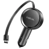LogiLink PA0400 USB-C-autolaturi, 1 portti, PD 3.0, 30 W, sisäänvedettävä kaapeli, 0,8 m