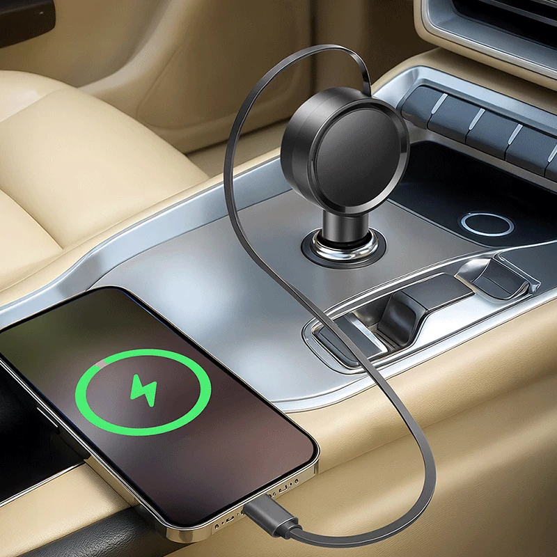 LogiLink PA0400 USB-C-autolaturi, 1 portti, PD 3.0, 30 W, sisäänvedettävä kaapeli, 0,8 m