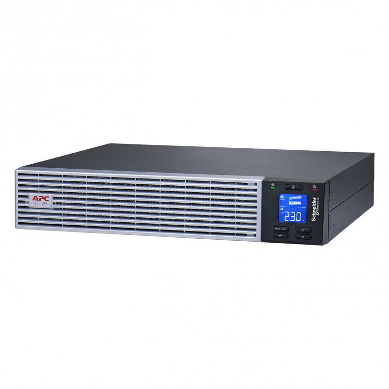 APC Easy UPS On-Line SRVL1KRIRK UPS-laite, 1000 VA / 900 W, Li-Ion, 2U-räkki, kiskosarjalla