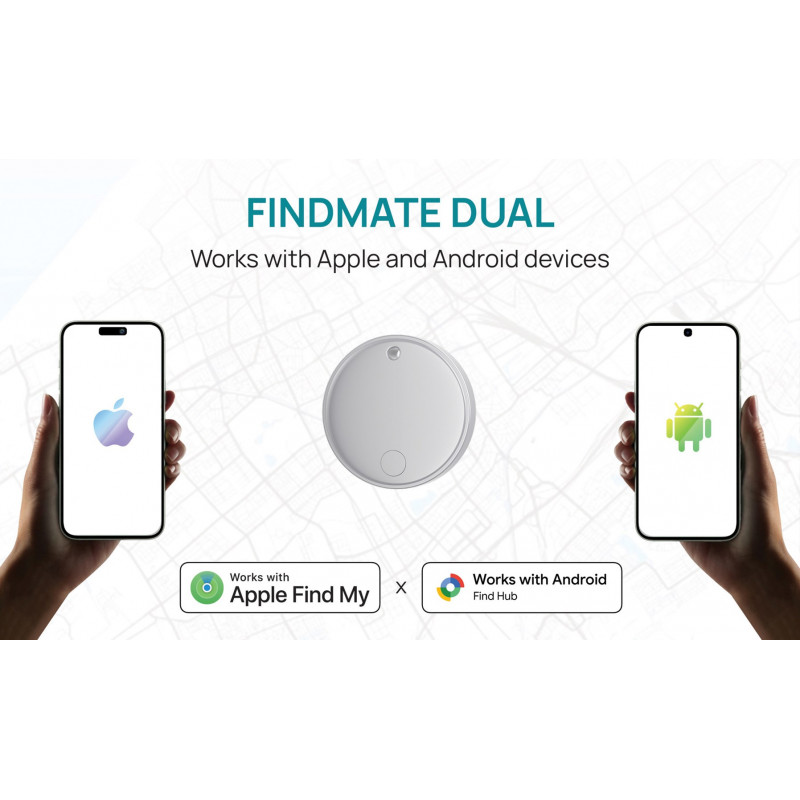 XD Design FindMate Dual RCS paikannin P301.6203, Apple Find My ja Android Find Hub, IPX5