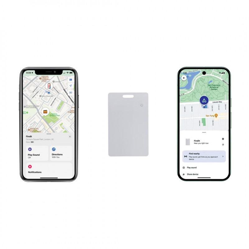 XD Design Connects FindIt Dual RCS korttimallinen lompakkopaikannin, Apple Find My ja Android Find Hub, P301.6403
