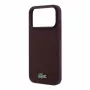 Lacoste PVC Iconic Petit Pique MagSafe-suojakuori iPhone 18 Pro Max / 17 Pro Max -puhelimelle, metallilogo, viininpunainen