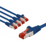 Goobay 66608 CAT 6 -kytkentäkaapeli, S/FTP (PiMF), 3 m, sininen, kuparijohtimet CU (5 kpl)