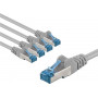 Goobay 67517 verkkokaapeli Cat 6a S/FTP, 3 m, harmaa (5 kpl)