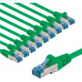 Goobay CAT 6A S/FTP (PiMF) -kytkentäkaapeli, 3 m, vihreä, kuparijohdin (CU) (10 kpl)