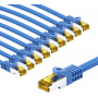 Goobay RJ45 CAT 6A S/FTP (PiMF) -kytkentäkaapeli, 500 MHz, CAT 7 -raakakaapelilla, 3 m, sininen (10 kpl)