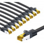 Goobay 69413 RJ45-kytkentäkaapeli CAT 6A S/FTP (PiMF), 500 MHz, CAT 7 -kaapelilla, 1 m, musta