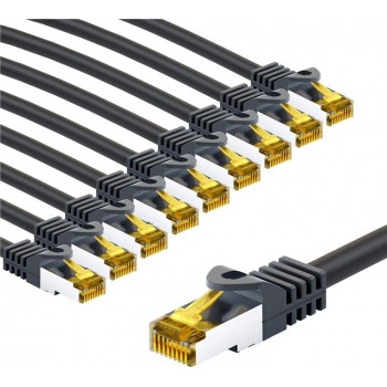 Goobay 69414 RJ45-kytkentäkaapeli CAT 6A S/FTP (PiMF), 500 MHz, CAT 7 -kaapelilla, 2 m, musta