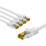 Goobay 69424 RJ45-kytkentäkaapeli CAT 6A S/FTP (PiMF), 500 MHz, CAT 7 -kaapelilla, 2 m, valkoinen (5 kpl)