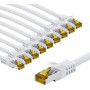 Goobay 69451 RJ45-kytkentäkaapeli CAT 6A S/FTP (PiMF) CAT 7 -kaapelilla, 5 m, valkoinen (10 kpl)