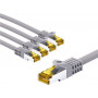 Goobay 69469 kytkentäkaapeli S/FTP (PiMF) CAT 7 -kaapelilla, 3 m, harmaa (5 kpl)