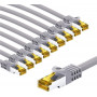 Goobay 69516 RJ45-kytkentäkaapeli CAT 6A S/FTP (PiMF) CAT 7 -kaapelilla, 2 m, harmaa (10 kpl)