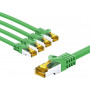 Goobay 69754 RJ45-kytkentäkaapeli CAT 6A S/FTP (PiMF), 500 MHz, valmistettu CAT 7 -kaapelista, 3 m, vihreä (5 kpl)