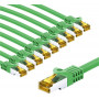 Goobay 69756 RJ45-kytkentäkaapeli CAT 6A S/FTP (PiMF), 500 MHz, valmistettu CAT 7 -kaapelista, 1 m, vihreä (10 kpl)