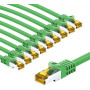 Goobay 69759 RJ45-kytkentäkaapeli CAT 6A S/FTP (PiMF), 500 MHz, valmistettu CAT 7 -kaapelista, 5 m, vihreä (10 kpl)