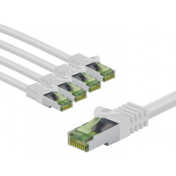 Goobay 69768 CAT 8.1 -verkkokaapeli, GHMT-sertifioitu, S/FTP (PiMF), 1 m, valkoinen (5 kpl)