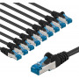 Goobay 67542 CAT 6A -kytkentäkaapeli, S/FTP (PiMF), 2 m, musta, kuparijohdin (CU) (10 kpl)