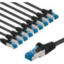 Goobay 67543 CAT 6A -kytkentäkaapeli, S/FTP (PiMF), 3 m, musta (10 kpl)