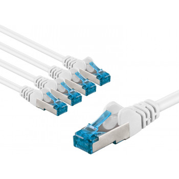 Goobay 67546 CAT 6A -kytkentäkaapeli, S/FTP (PiMF), 2 m, valkoinen (5 kpl)