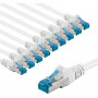 Goobay CAT 6A -patch-kaapeli, S/FTP (PiMF), 2 m, valkoinen, 10 kpl