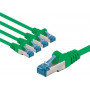 Goobay CAT 6A -patch-kaapeli, S/FTP (PiMF), 1 m, vihreä, kuparijohdin (CU), 5 kpl