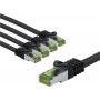 Goobay 69793 CAT 8.1 -kytkentäkaapeli, S/FTP (PiMF), GHMT-sertifioitu, 5 m, musta (5 kpl)