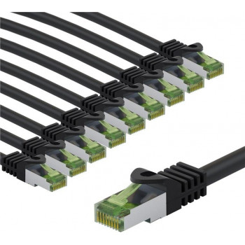 Goobay 69796 CAT 8.1 -kytkentäkaapeli, S/FTP (PiMF), GHMT-sertifioitu, 1 m, musta (10 kpl)