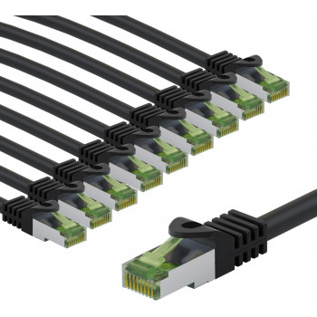 Goobay 69797 CAT 8.1 -kytkentäkaapeli, S/FTP (PiMF), GHMT-sertifioitu, 2 m, musta (10 kpl)