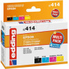 Edding EDD-414 mustekasetit Epson Stylus Office BX 305 F -tulostimeen, yhteensopivat, monipakkaus musta + syaani + magenta + keltainen (4 kpl)