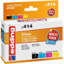 Edding EDD-414 mustekasetit Epson Stylus Office BX 305 F -tulostimeen, yhteensopivat, monipakkaus musta + syaani + magenta + keltainen (4 kpl)