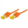 Tecline Cat 6A S/FTP (S-STP) -verkkokaapeli, RJ-45 – RJ-45, 0,5 m, oranssi