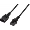 Renkforce Deluxe virran jatkokaapeli, IEC C13 -pistoke – IEC C14 -pistorasia, 3 m, musta