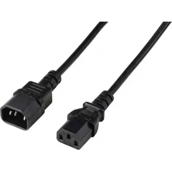 Renkforce Deluxe virran jatkokaapeli, IEC C13 -pistoke – IEC C14 -pistorasia, 3 m, musta