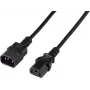 Renkforce Deluxe virran jatkokaapeli, IEC C13 -pistoke – IEC C14 -pistorasia, 3 m, musta
