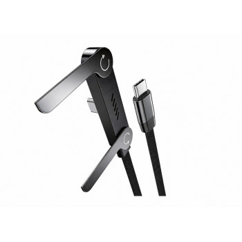 Vakoss TC-U570 USB-C–USB-C-kaapeli telinetoiminnolla, 100 W, 1 m, musta