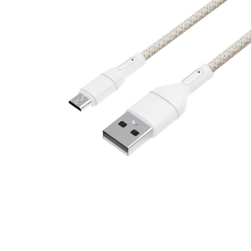 WINX LINK Simple USB–Micro USB -kaapeli, nailonpunos, 1 m, valkoinen
