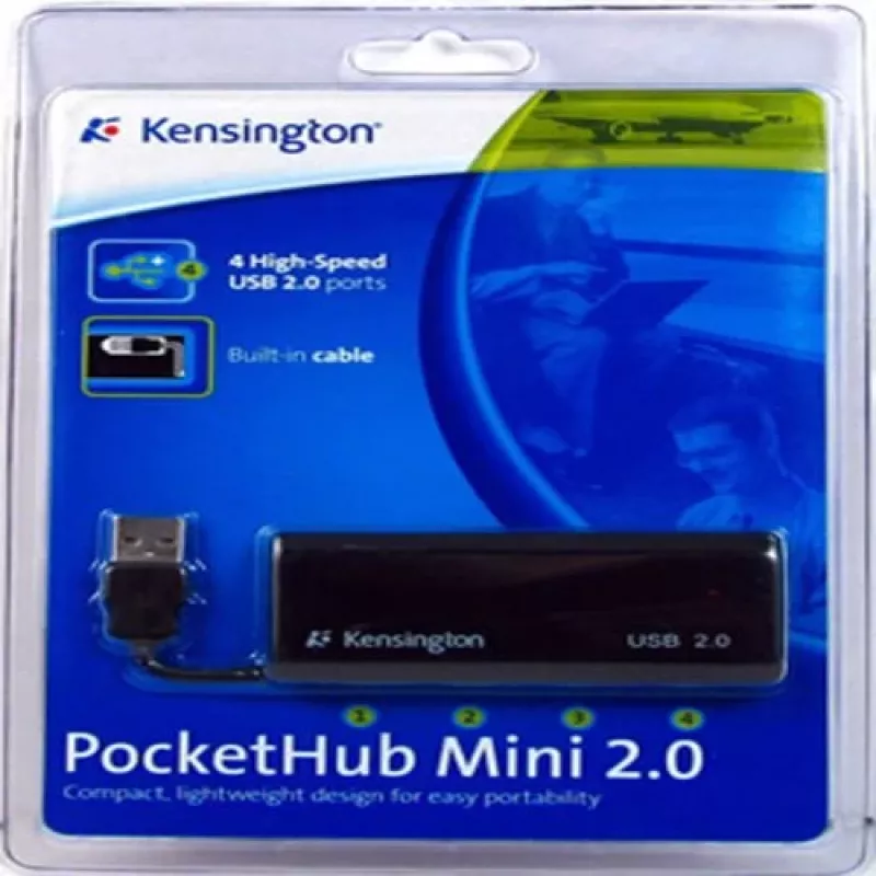 Kensington PocketHUB Mini USB 2.0 -keskitin, 4 porttia (33399EU)