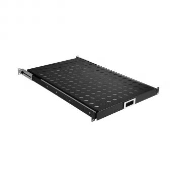 EFB Elektronik 691651ATS.12 ulosvedettävä 19″ 1U hylly laitekaappiin, syvänmusta RAL 9005
