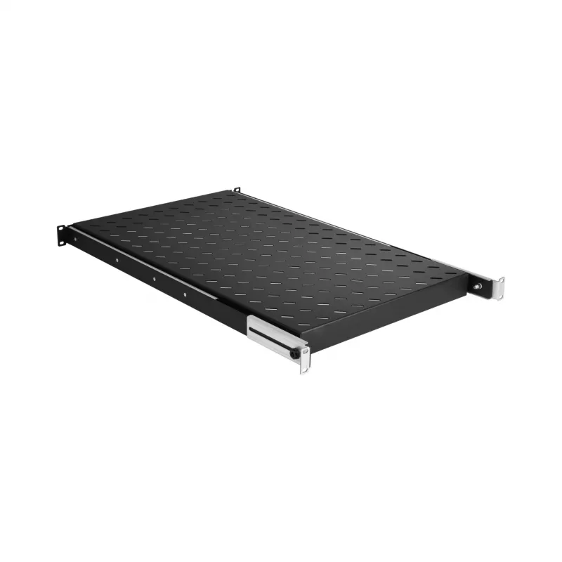 EFB Elektronik 691651ATS.12 ulosvedettävä 19″ 1U hylly laitekaappiin, syvänmusta RAL 9005