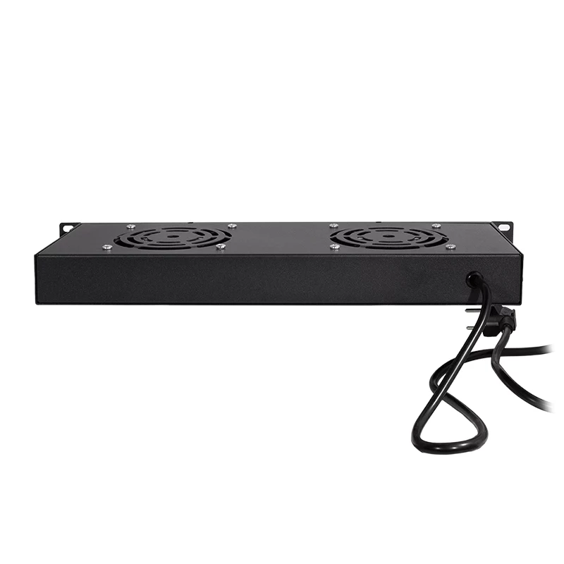 LogiLink FAU102B 19″ tuuletinyksikkö, 2 tuuletinta, kytkimellä, 1U, musta