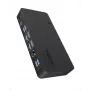 ICY BOX IB-DK2255AC 11-in-1 kannettavan telakka, DL6950-piiri, 2x videolähtö (2x DP/HDMI 4K@60 Hz), 96 W PD isäntälaitteelle, Gigabit LAN, isäntäliitäntä C+A 10 Gbps, musta