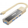 Unitek H1319ACL01 kaksisuuntainen USB-C / USB-A -keskitin, 5 Gbit/s, kermanvärinen