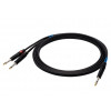 SSQ JSJM1 SS-1452 audiokaapeli, stereo-jakki – 2x mono-jakki, 1 m, musta