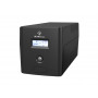 Alantec AP-BK1000-02 keskeytymätön virtalähde UPS 1000VA/600W, tornimalli, LCD, 4×CEE 7/3, USB, 2×7Ah VRLA-akut
