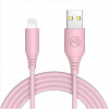 Tellur silikoninen USB–Lightning-kaapeli, 3 A, 1 m, vaaleanpunainen