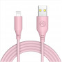 Tellur silikoninen USB–Lightning-kaapeli, 3 A, 1 m, vaaleanpunainen