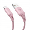 Tellur silikoninen USB–Lightning-kaapeli, 3 A, 1 m, vaaleanpunainen
